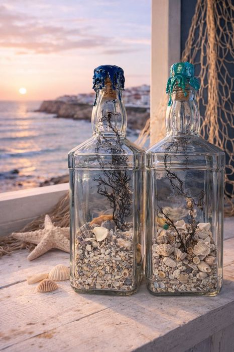 Garrafas decoradas praia