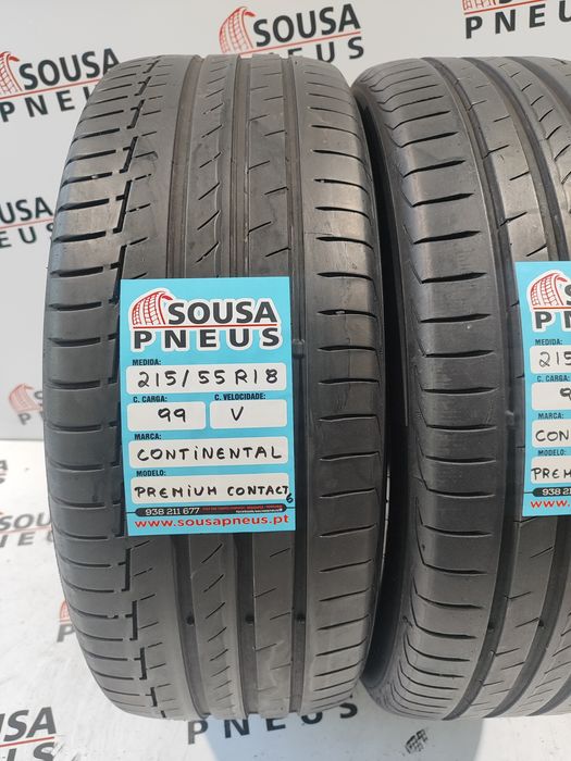2 pneus semi novos 215-55R18 Continental - Oferta dos Portes