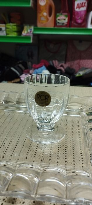 Bandeja com copos cristal RCR
