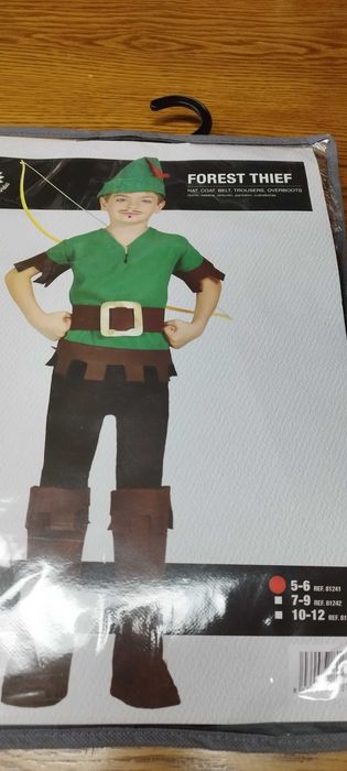 Fato de carnaval menino- Robin dos bosques 5/ 6 anos