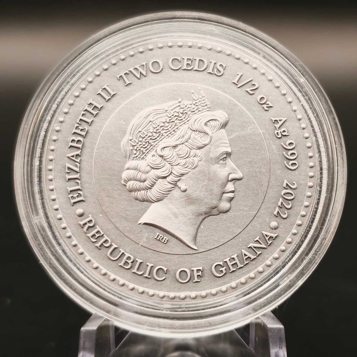 Монета Земля «Планети та боги» 2 седі Гана 2022 пів унції срібло