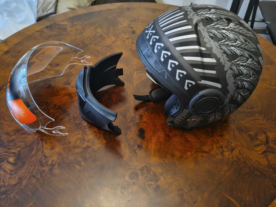 Kask motocyklowy NOWY otwarty + szczękowy Rozmiar M 57-58cm