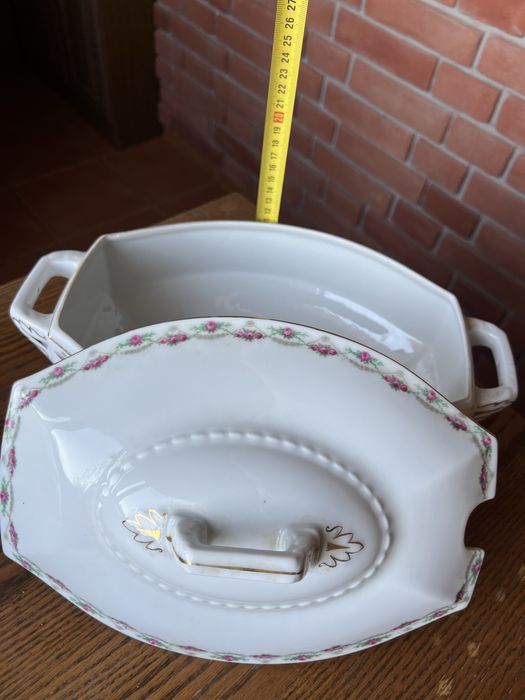 Waza porcelanowa Bavaria Schumann motyw kawiatowy złote zrobienie