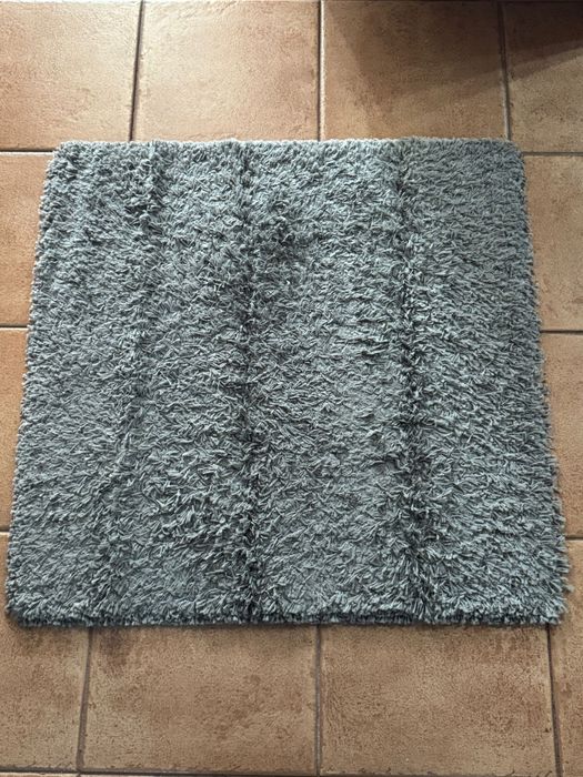 Tapete Shaggy Cinzento 80x80 cm | Pelo Alto e Macio