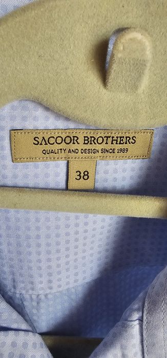 Camisa azul quadrados Sacoor Brothers