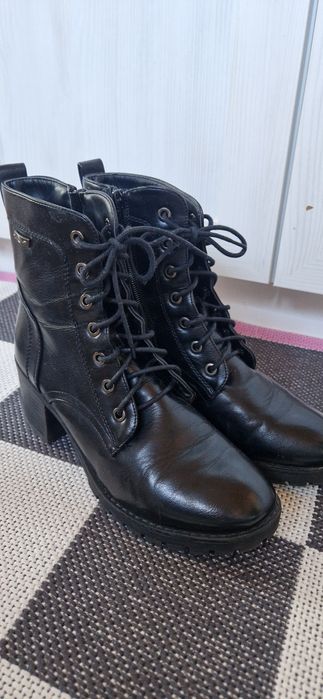 Botki na obcasie skóra polska marka