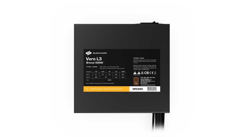 Zasilacz SILENTIUMPC Vero L3 Bronze 500W SPC265 ATX PFC ZSL400