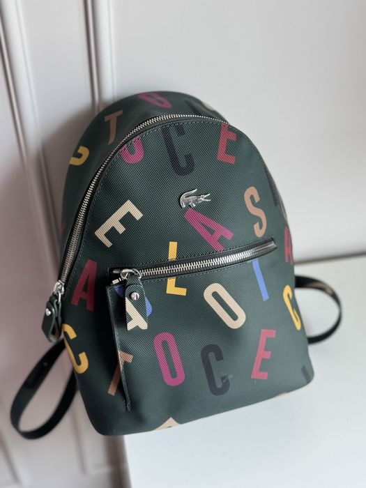 Женский зеленый оригинальный рюкзак Lacoste