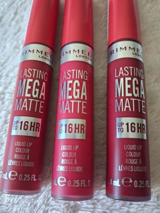 Błyszczyki Rimmel Lasting mega matte (cena za 3 sztuki)