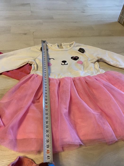 2 Sukienki śliczne gratis antypoślizgowe rajstopy ocieplane 2pak