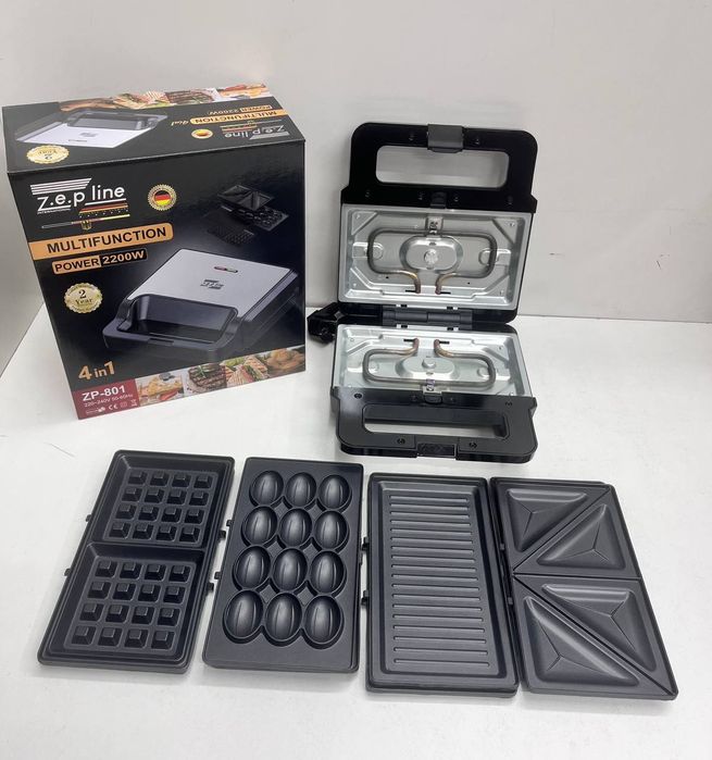 МОЩНЫЙ! Германский Гриль 2200 Вт!, вафельница, бутербродница, орешница