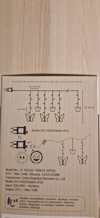 Wiosenna girlada 130 led motylki