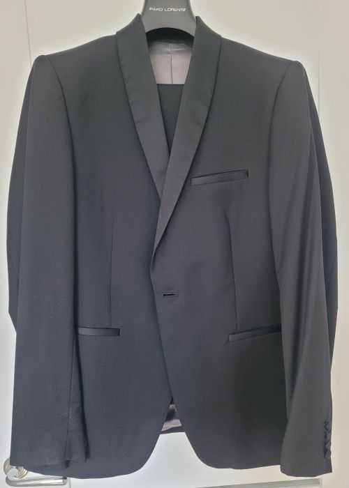 Pako Lorente smoking ślubny garnitur slim fit czarny komplet
