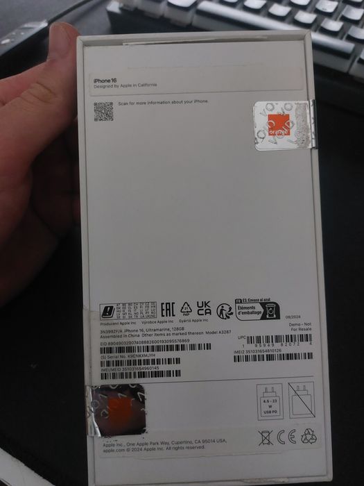 Poekspozycyjny Iphone 16 128gb ultramaryna kondycja baterii 100%