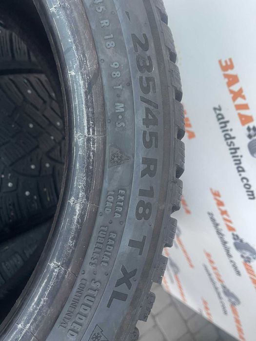 вживані зимові шини 2+2 235/45R18 + 245/45R18 Continental шиповка 4шт