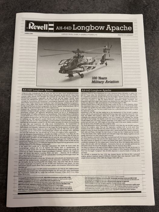 Revell AH-64D Longbow Apache 1:48 04896 збірна модель