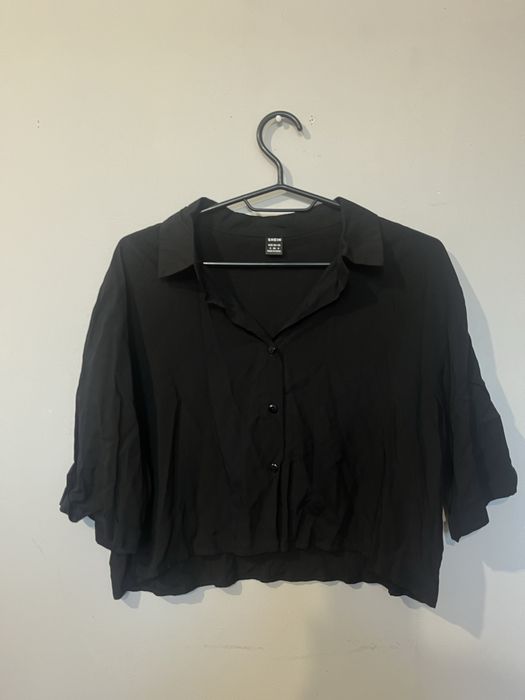 Czarna krótka koszula shein