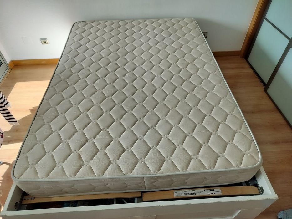 Storage bed with mattress