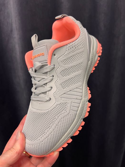 Кроссовки женские серые, в сеточку, дышащие