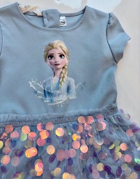 Elsa, Elza, Frozen, Kraina Lodu, Tiul, brokat CEKINY i leginsy  98 104