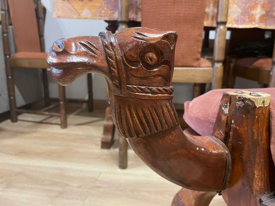 Drewniany wielbłąd - retro siedzenie, unikat!