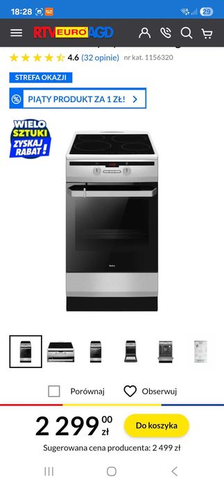 Kuchnia indukcyjna Amica 58IES2.322HTab(Xv) Termoobieg