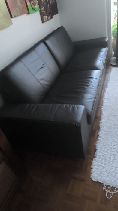 Sofá em pele Preta (módulo 2 pessoas)