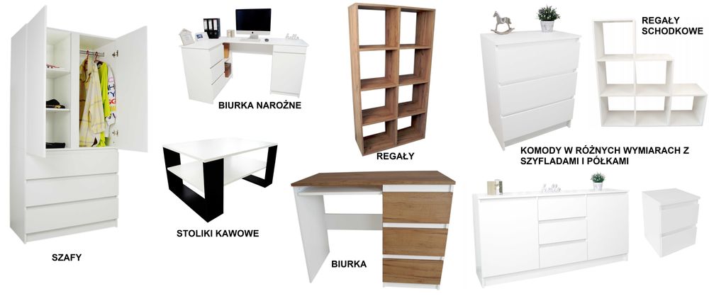 Biurka Biurko Regał na książki białe-craft MILI Lewe lub Prawe