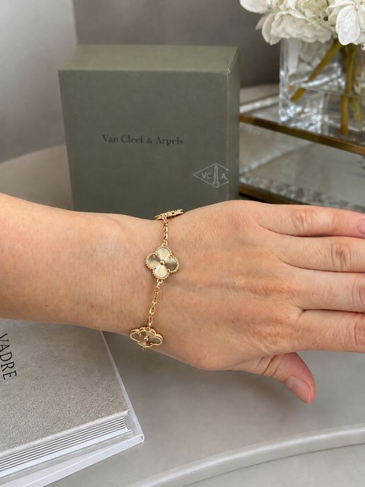 Браслет сережки кулон кольє підвіска в стилі Van Cleef набір
