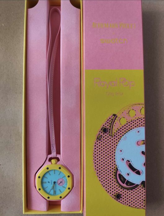 Relógio Swatch x Audemars Piguet Royal Oak “Royal Pop” Rosa/Azul