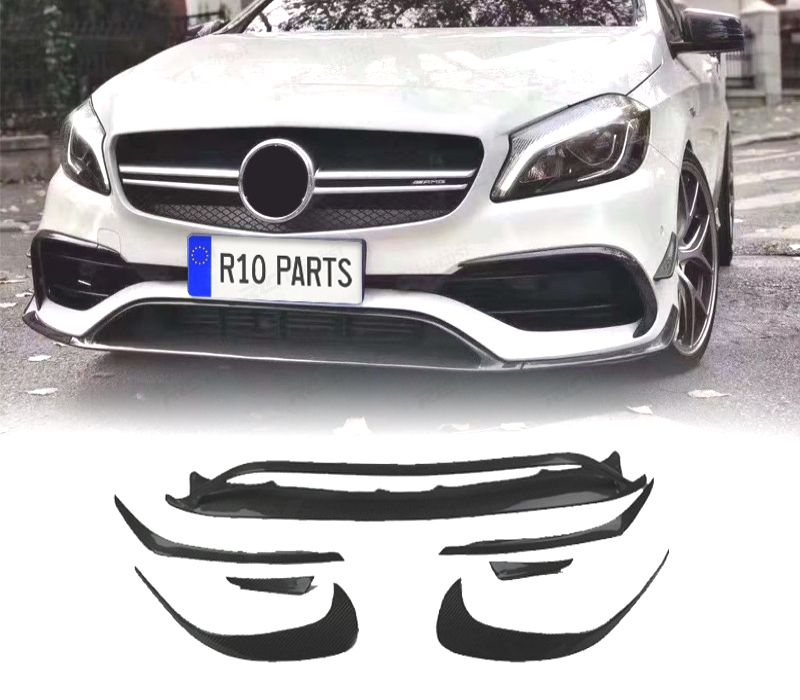 KIT DE MOLDURAS MERCEDES W117 AMG 13-19 LOOK A45 PRETO BRILHANTE