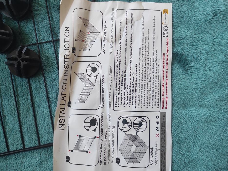 Kojec modułowy z drzwiczkami 24 elementy
