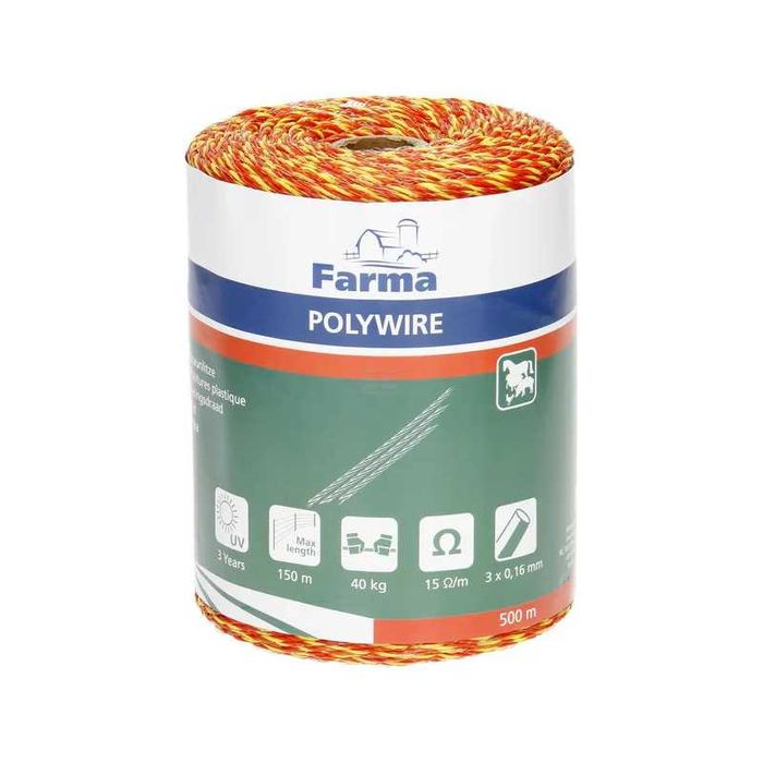 Plecionka do pastucha 500m żółto-pomarańczowa Farma 704011FA