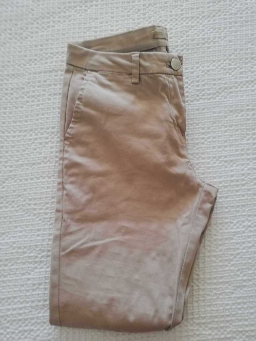 Calça Chino, bege, da marca Sacoor, tamanho 36