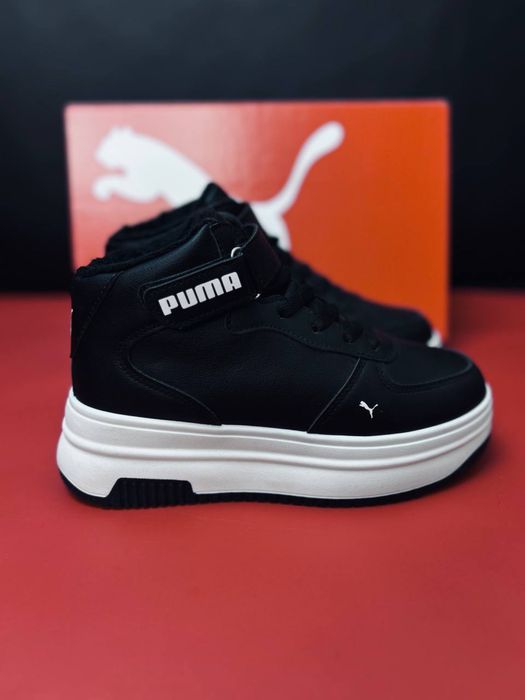 Кожаные кроссовки Пума / зимние красовки Пума / ботинки Puma / Нлвинка