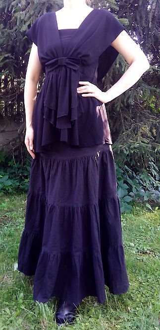 Bluzka Orsay 40 L czarna gothic goth szyfonowa czerń czarna gotik