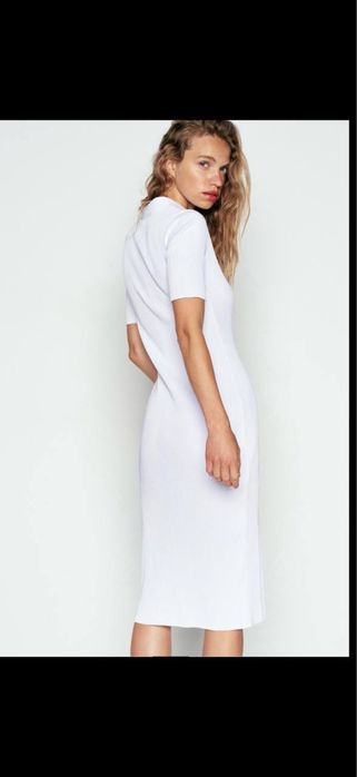 Біла сукня в рубчик  zara