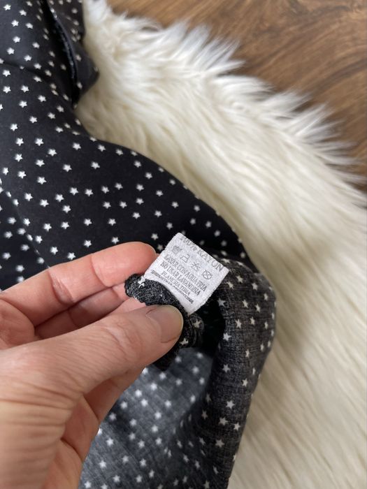 Amber rayon czarna bluzka biała w gwiazdki 38 M L oversize