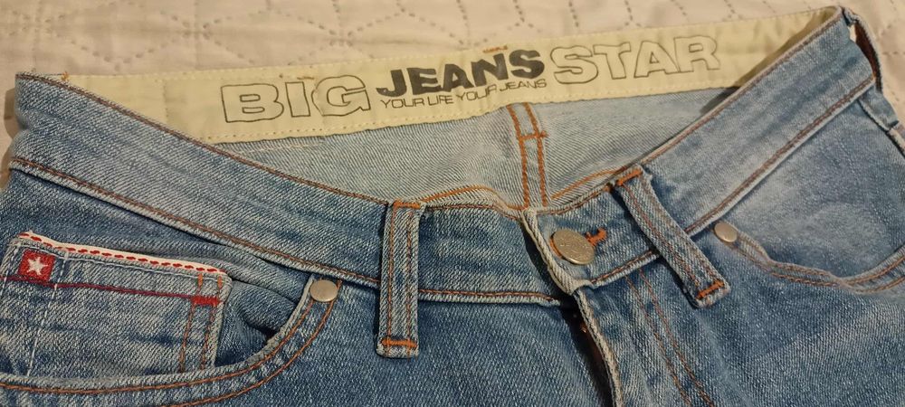 XS/S BIG STAR spodnie jeansy prosta nogawka