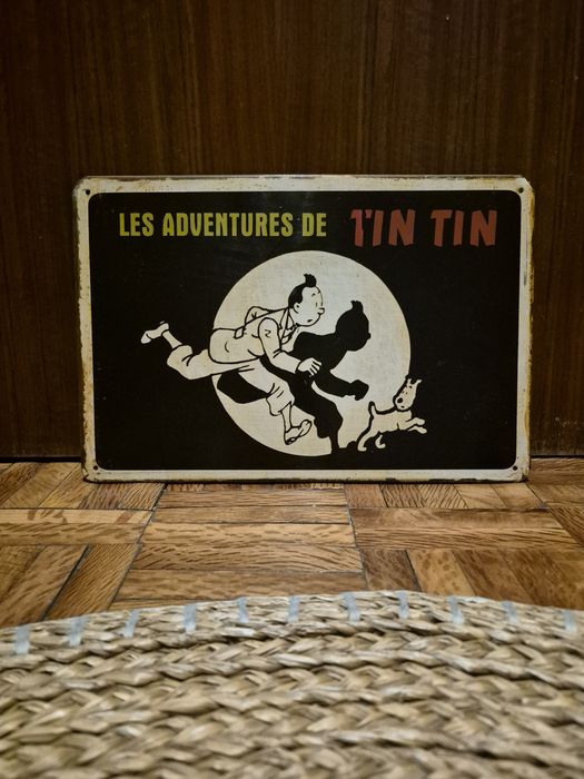 Placa metálica Tintin