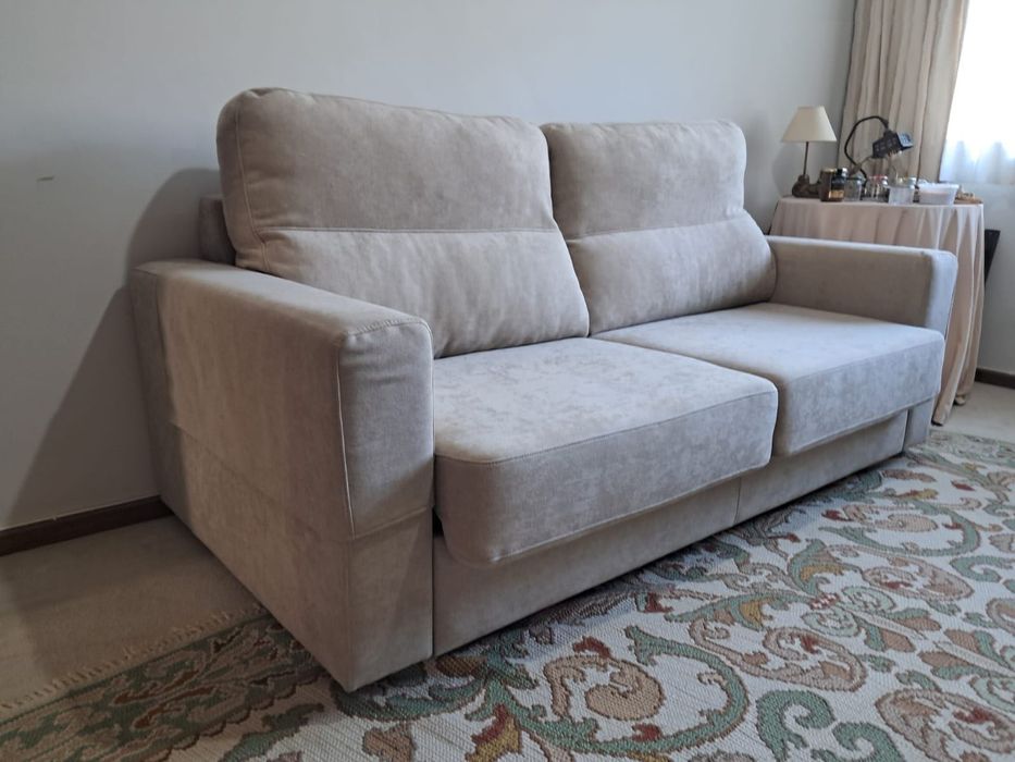 Sofá cama casal beige novo