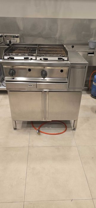 Gastronomiczny lawowy podwójny grill gazowy Fagor + szafka pod grill
