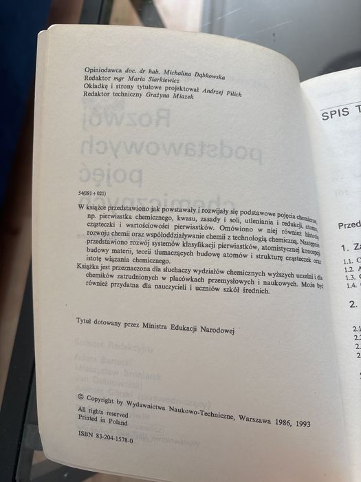 Rozwój podstawowych pojęć chemicznych Rajmund Sołoniewicz