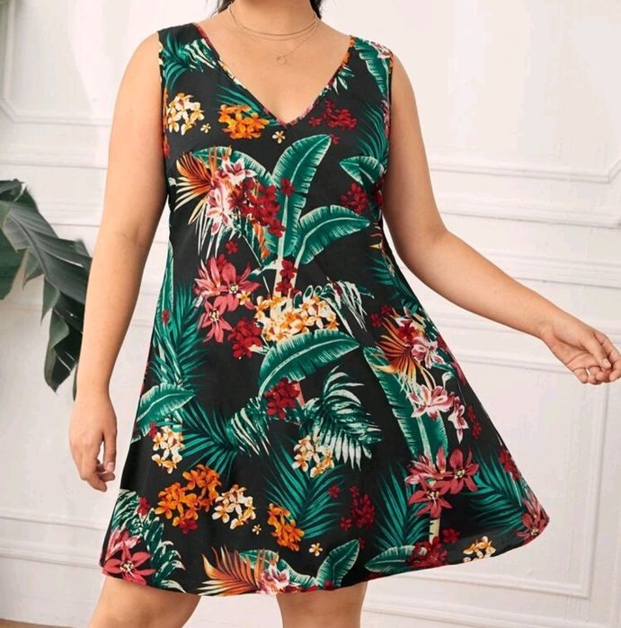 Nowa Sukienka Boho Kwiaty 2XL