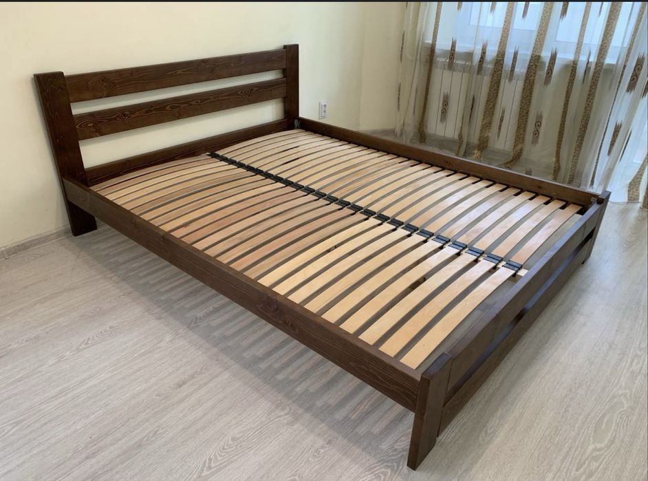 Ліжко деревʼяне, кровать з масиву дерева