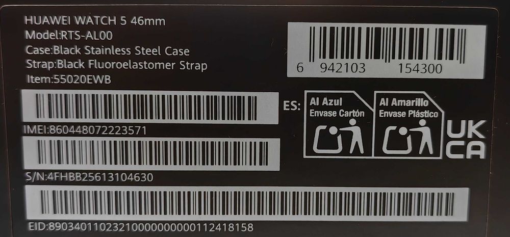 Smartwatch Huawei Watch 5 RTS-AL00