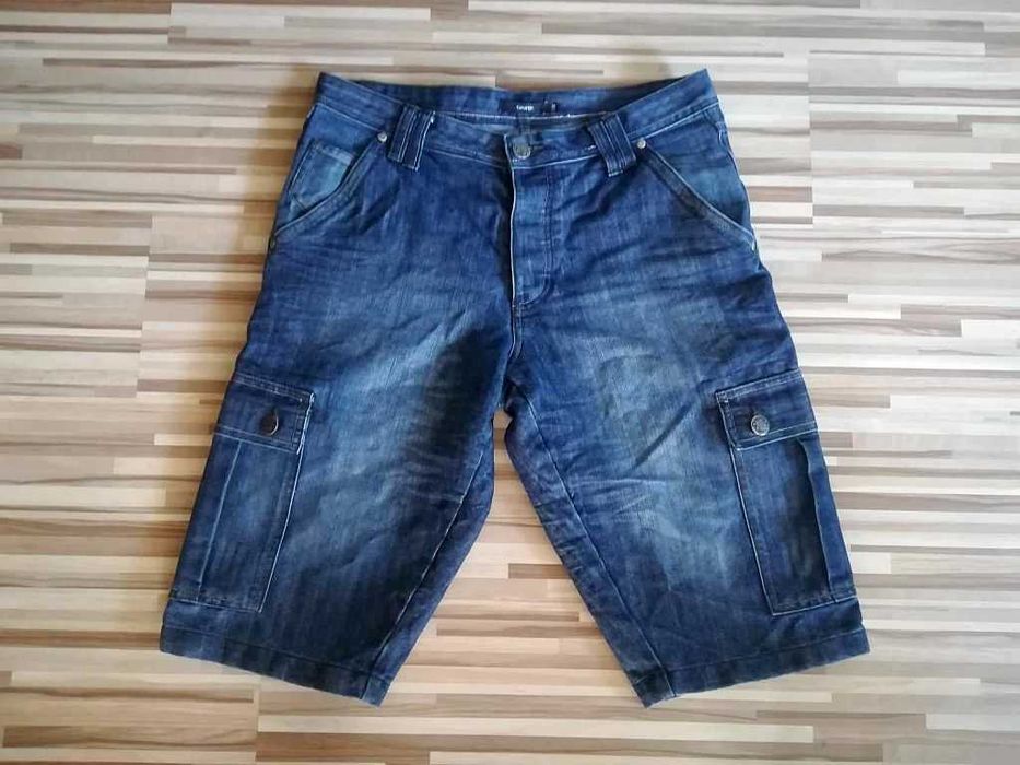 Jak Nowe Stylowe Spodenki Bojówki Shorty Jeans GEORGE 32W Pas 86cm