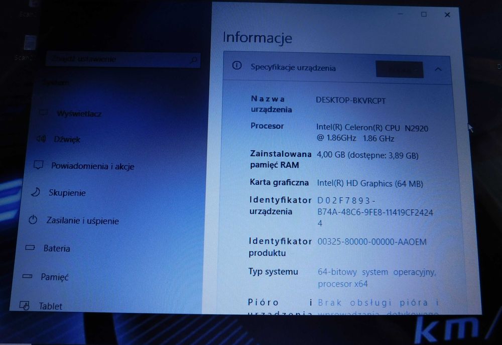 Laptop Pakard Bell Z5WT3