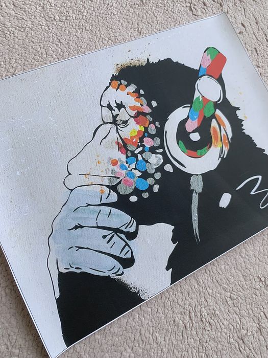 Gobelin na płótnie HD/Obrazek/Street Art/Graffiti/Banksy/DJ Monkey