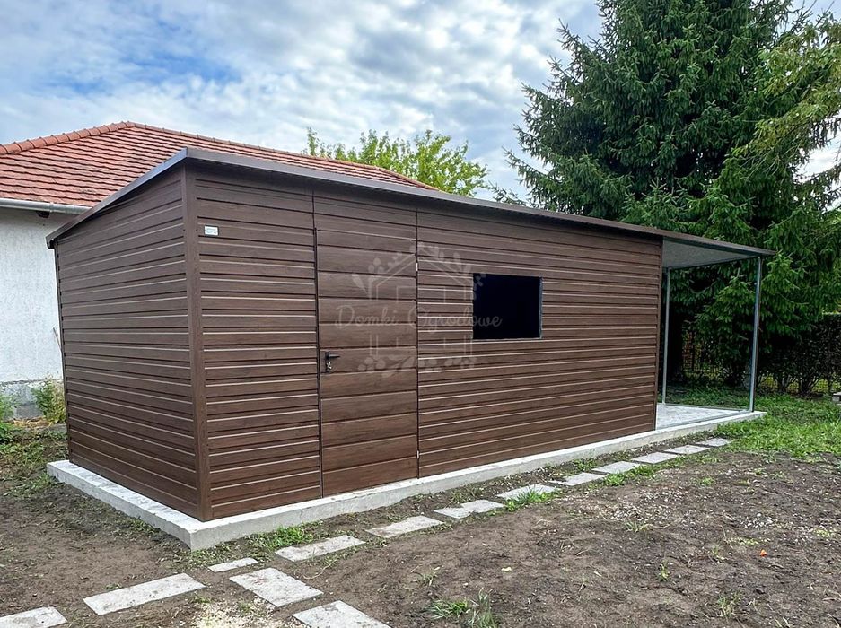 Schowek domek ogrodowy 6x3m - wiata 3m  dach spad w bok  ID1058